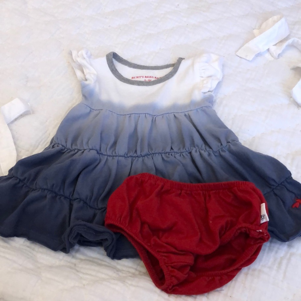 Burt’s Bees Blue and White Ombré Dress w/Bloomers
